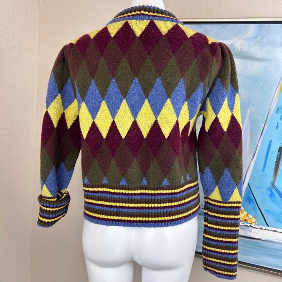 Zara Sweater Argyle Multicolor size med - Picture 4 of 7